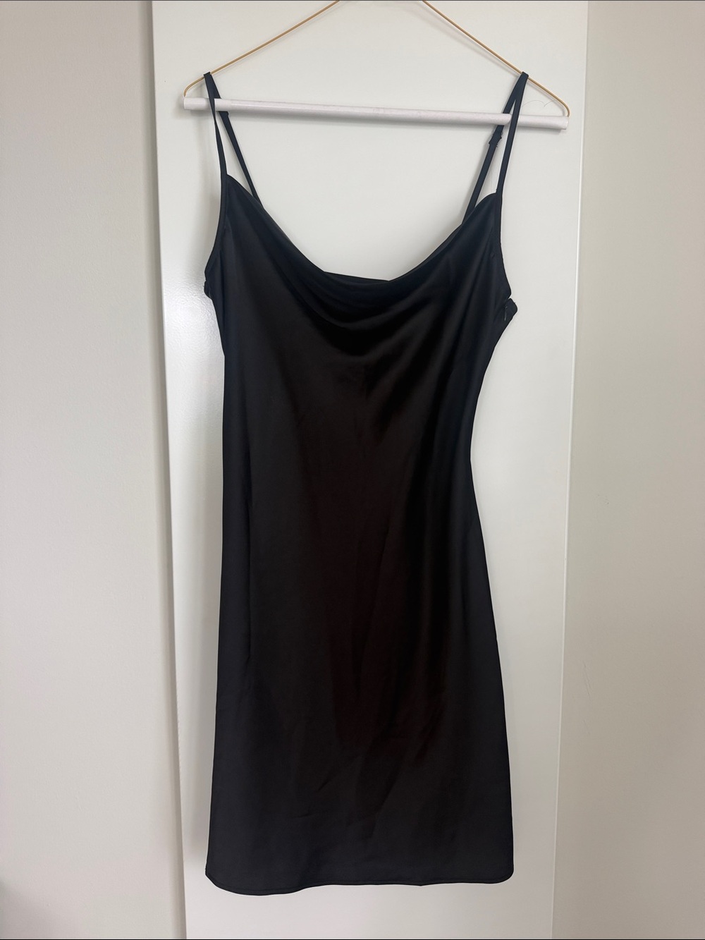 bp Black Cowl Neck Slip Mini Dress